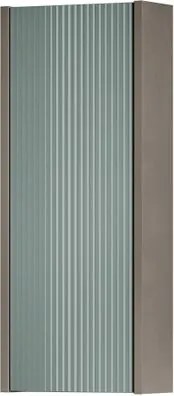 Pensile bagno Niwa cannettato laccato opaco grigio carbone con vetro verde timo, 1 anta reversibile P17 x L30 x H78.5 cm