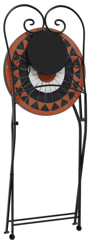 Set da bistrot con mosaico terracotta e bianco ferro e ceramica