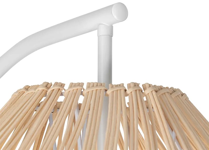 Lampada da terra rustica bianca con rattan - Sam