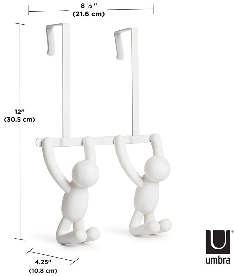 Appendiabiti in plastica bianca 22 cm Buddy - Umbra