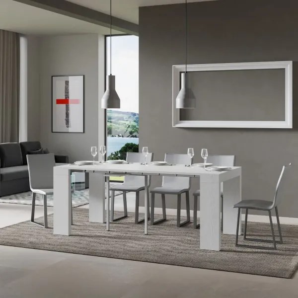 Consolle allungabile ROXELL Bianco Frassino 90x40/196 cm