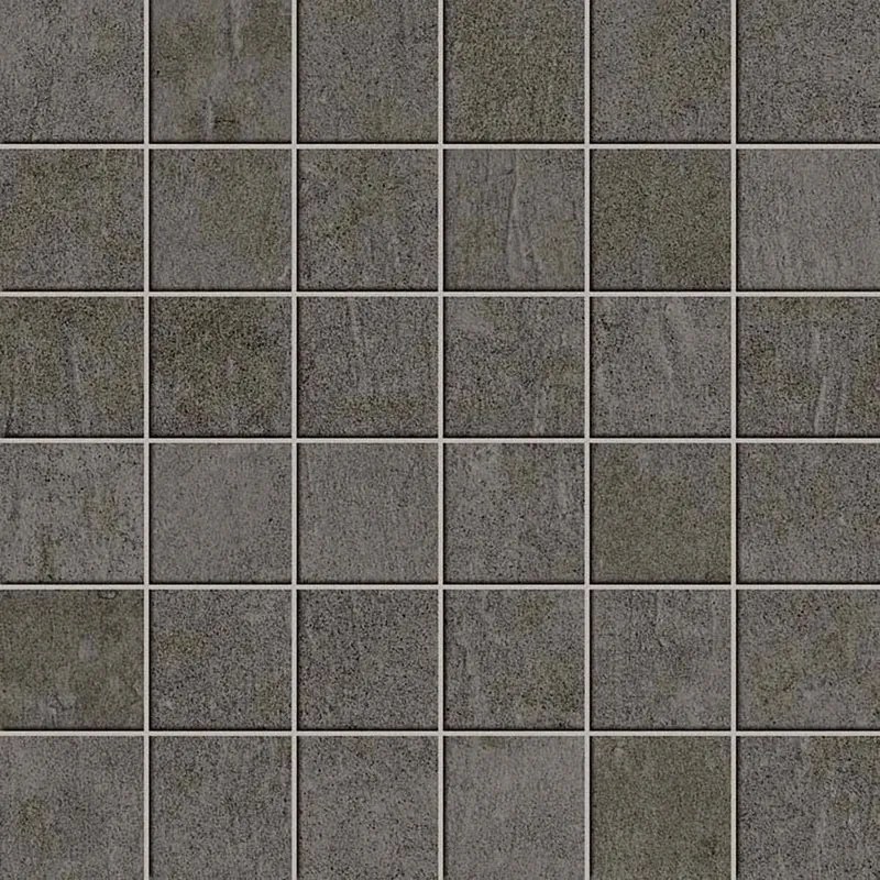 Mosaico in gres porcellanato Draft Dark antracite e grigio opaco L 30 x L 30cm x Sp. 8 mm, 10 pezzi