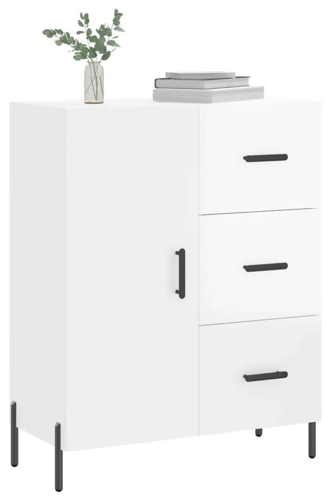 Credenza 69,5x34x90 cm in Legno Multistrato Bianco Lucido