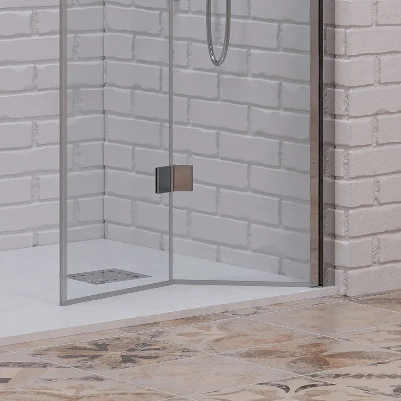 Porta doccia a doppio soffietto 110-113 cm | KAM-KS700DC - KAMALU