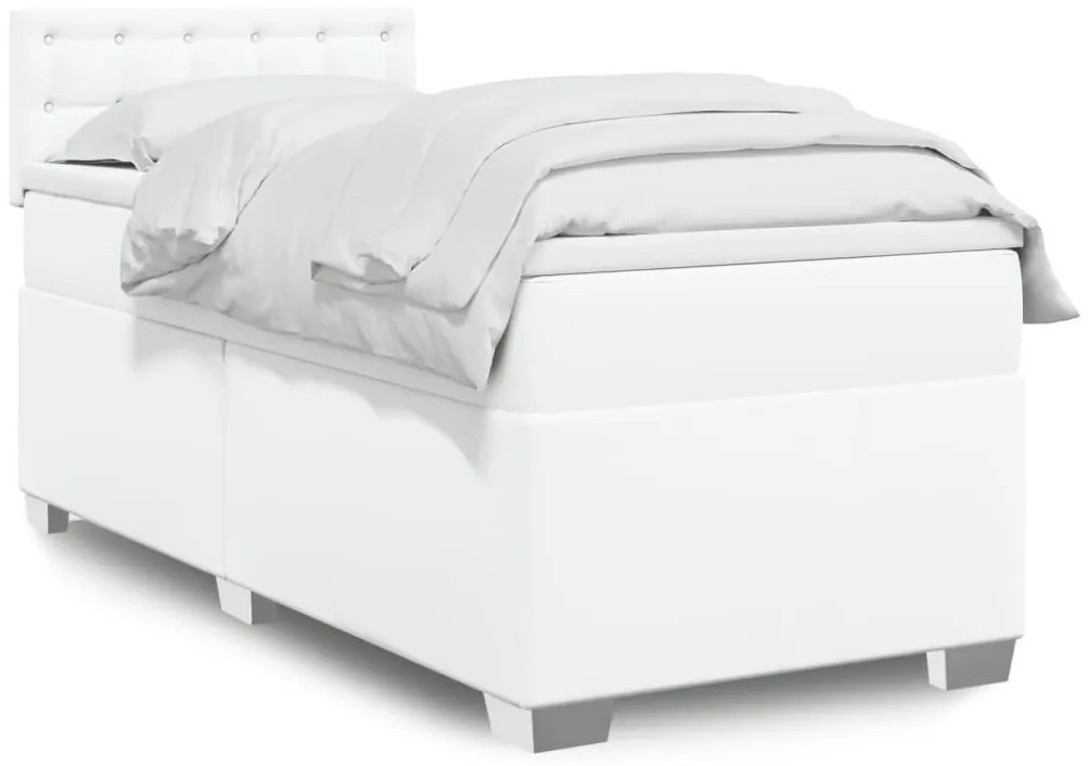 Giroletto A Molle Con Materasso Bianco 80x200 Cm İn Similpelle /