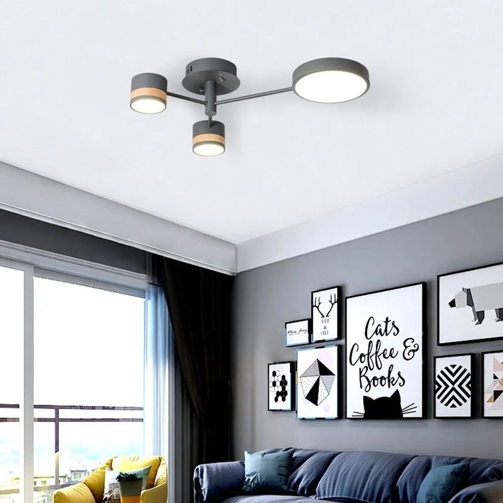 LAMPADA DA SOFFITTO GREY GRIGIA APP530-3C