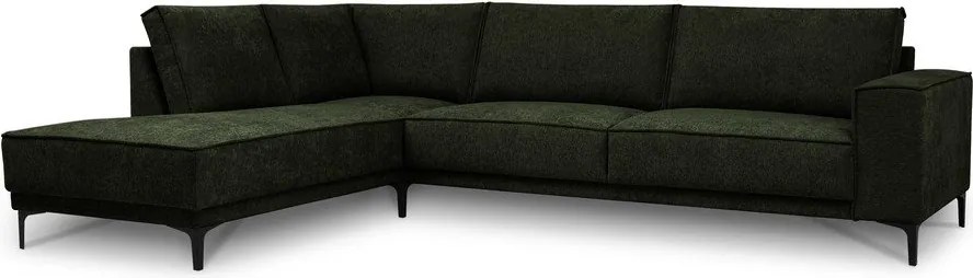 Divano angolare verde (con penisola a sinistra/a L) con rivestimento in ciniglia Copenhagen – Scandic