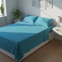 Completo letto matrimoniale quadri azzurri