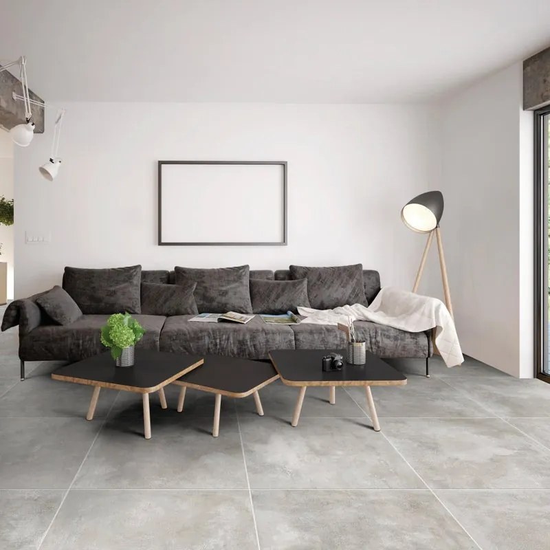 Piastrella da pavimento e rivestimento interno rettificato Emotion in gres naturale grigio 81 x 81 cm, sp 9.5 mm traffico intenso (pei 4/5) R9