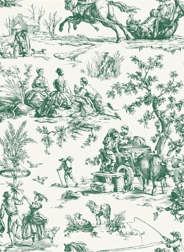 Coordonne Tapete Bucolic Toile - Emerald