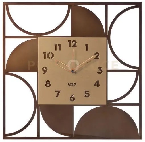 Orologio glam caramello industrial ,oro laccato in ferro 50x50hcm