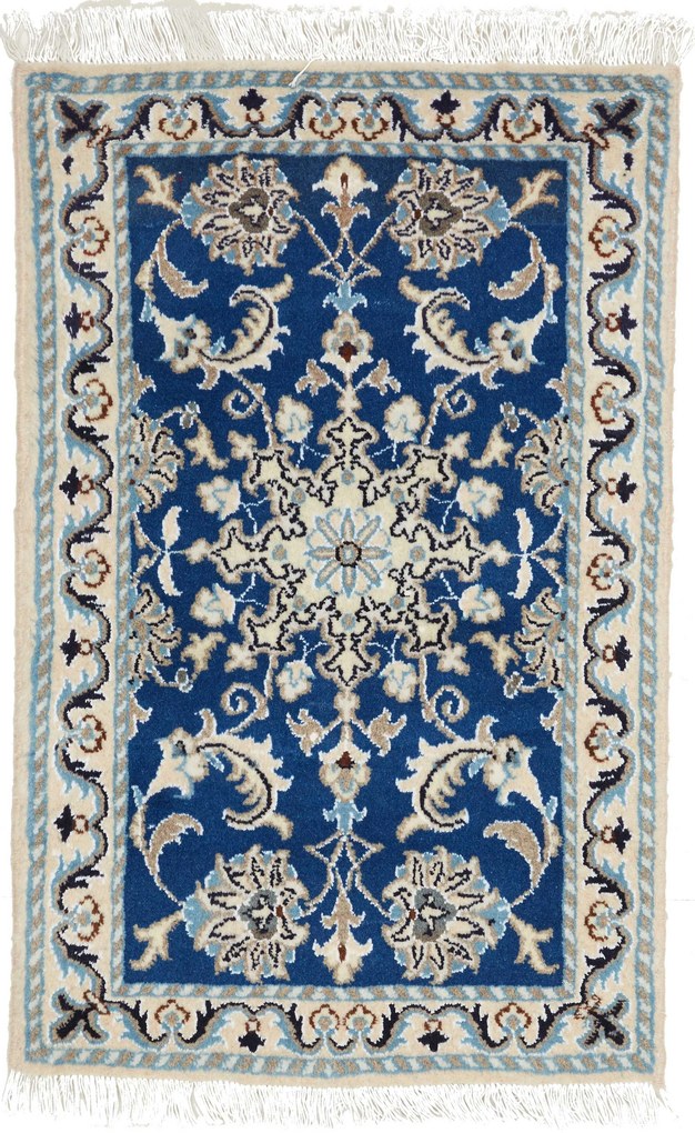Nain Tappeto persiano 90 x 60 Blu (Iran) Annodato A Mano