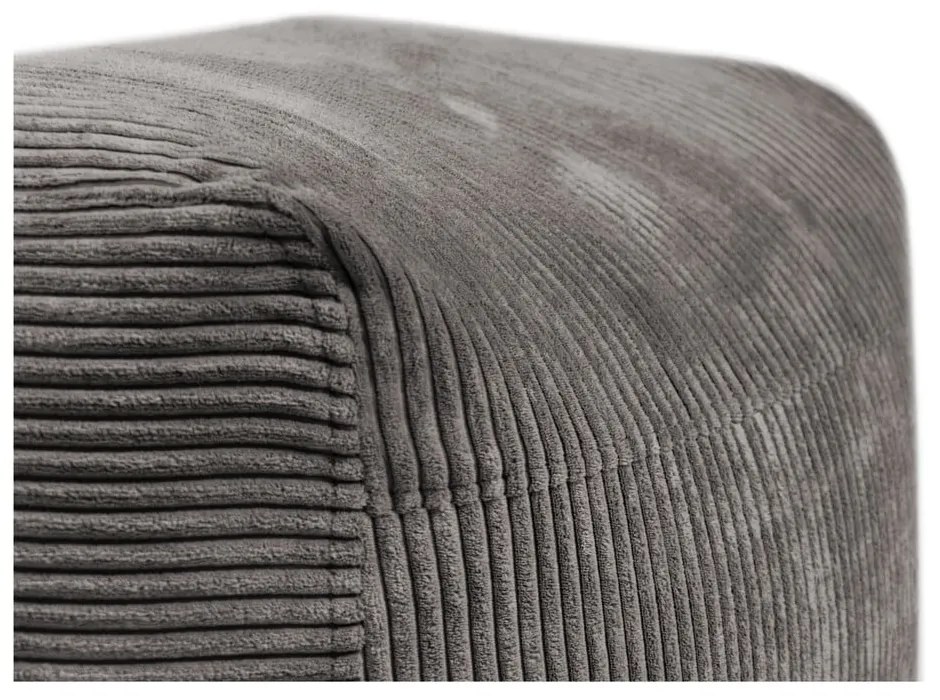 Puof a sacco grigio scuro con rivestimento in velluto a coste Plus 70 Lounge – SLOWDOWN