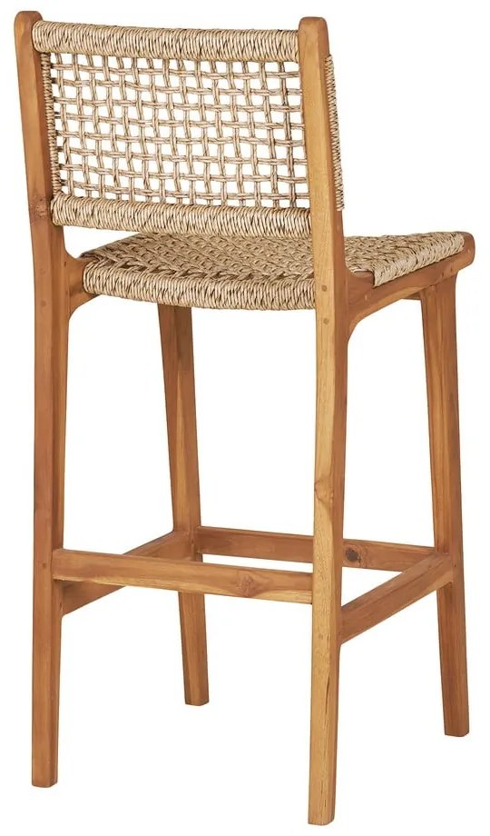 Sgabello da bar di colore naturale in teak massiccio (altezza della seduta 60 cm) Derby – House Nordic