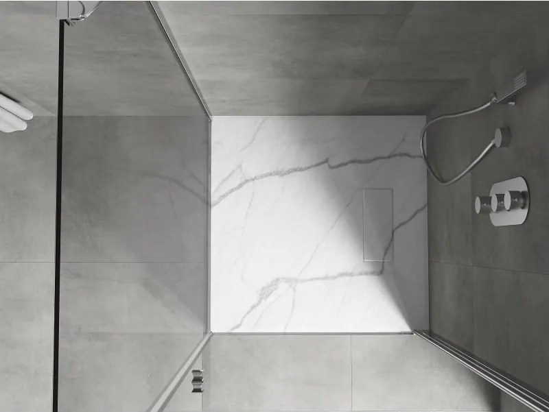 Mexen Hugo piatto doccia quadrato SMC 90 x 90 cm, pietra bianca - 42159090