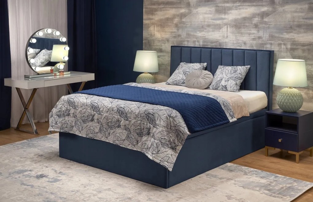 Letto Asento in tessuto blu navy - Element 13 160×200 cm