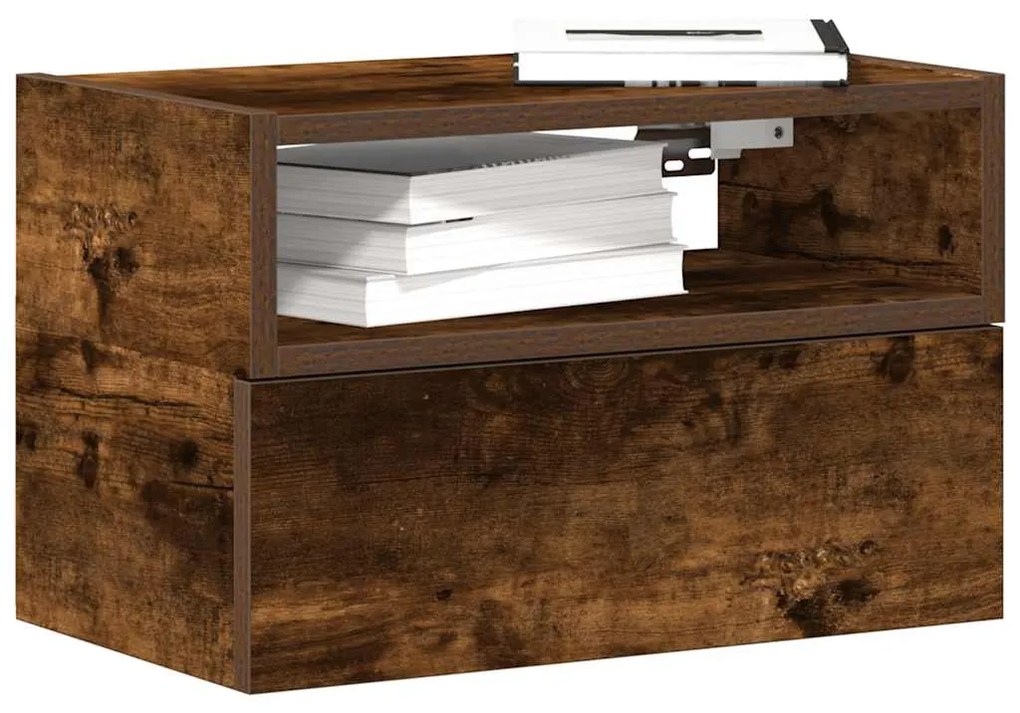 Comodino A Muro Rovere Fumo 45x26x28,5 Cm /