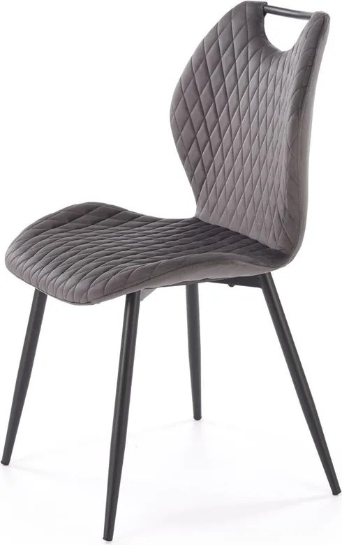 Sedia K569 in velluto grigio chiaro – 47x54x84 cm