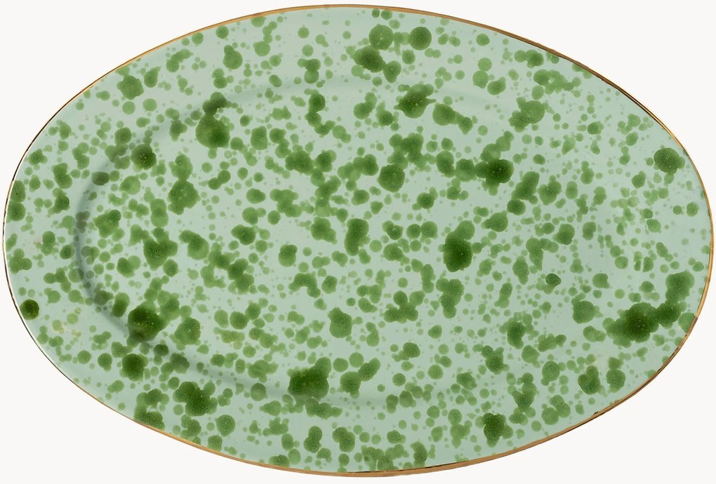 Piatto da portata ovale in ceramica fatto a mano Pois