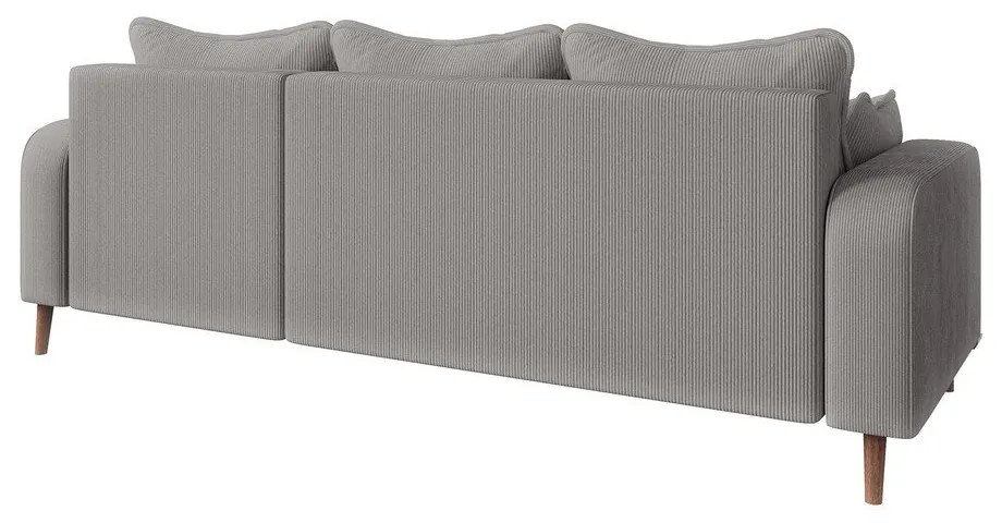 Divano angolare grigio chiaro in velluto a coste (angolo destro) Beata - Ropez