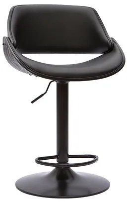 Sgabello da bar design regolabile legno e metallo nero CLASH