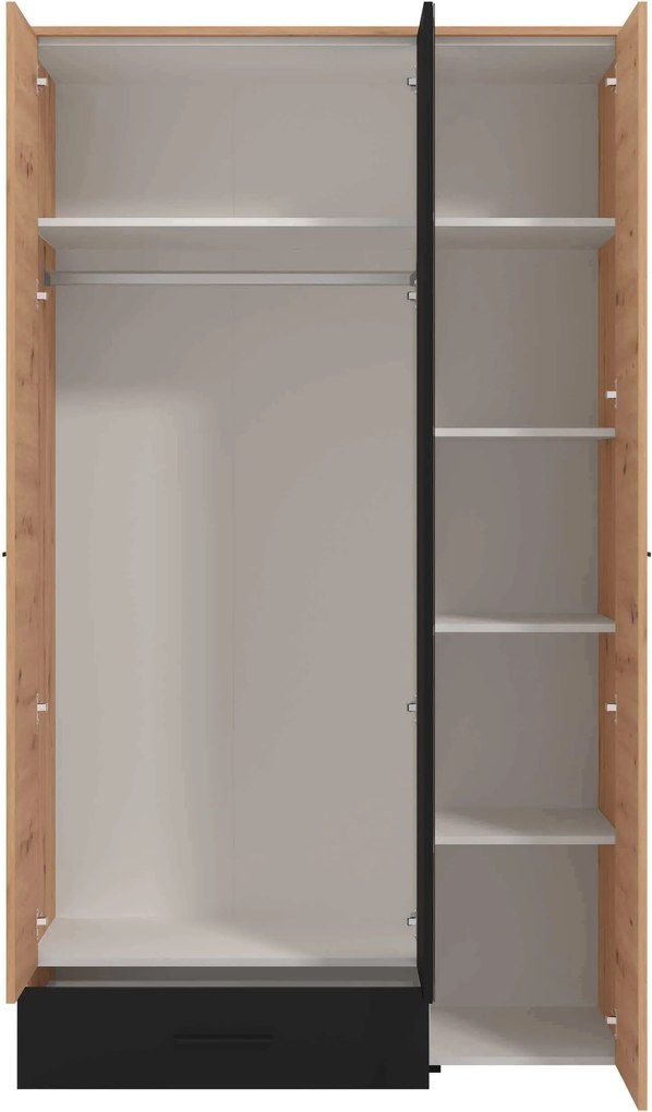 CADDIE - armadio tre ante moderno minimal in legno