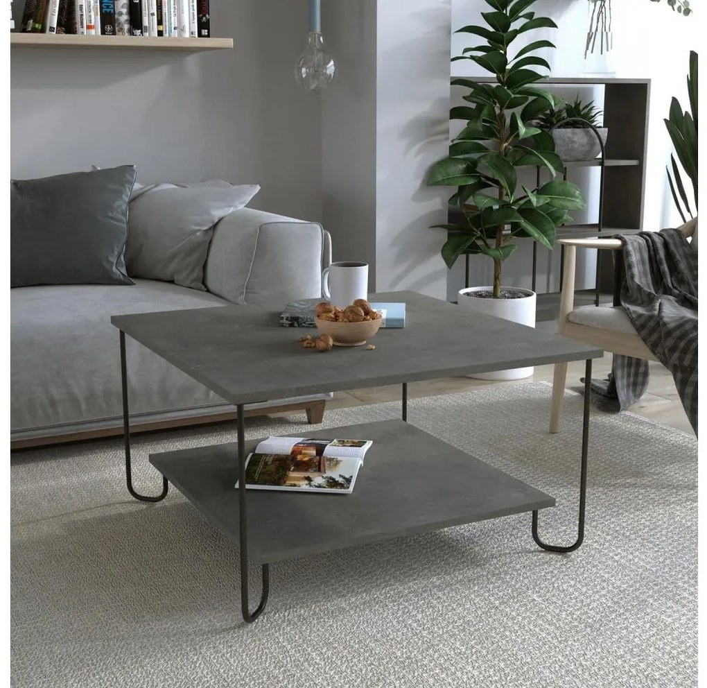 Tavolino MARBO 45x80 cm grigio