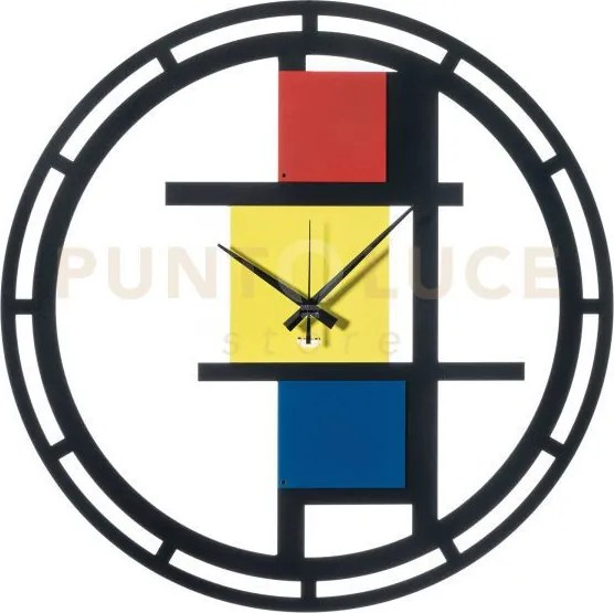 Orologio mondrian 50 nero,rosso,giallo,blu