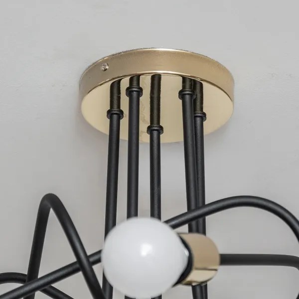 Lampadario a plafone OXFORD 5xE27/15W/230V oro/nero