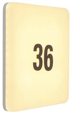 Lampada da parete moderna quadrata con LED incluso e foglio di adesivi numerici - Plater