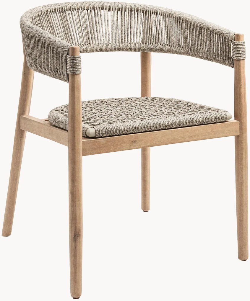 Sedia da giardino in legno di acacia con braccioli Miara