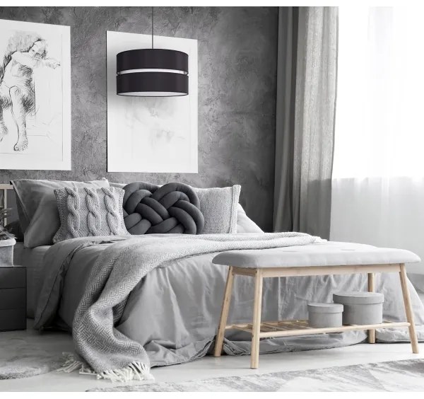 Duolla - Lampadario a sospensione con filo DUO 1xE27/15W/230V diametro 40 cm nero/bianco