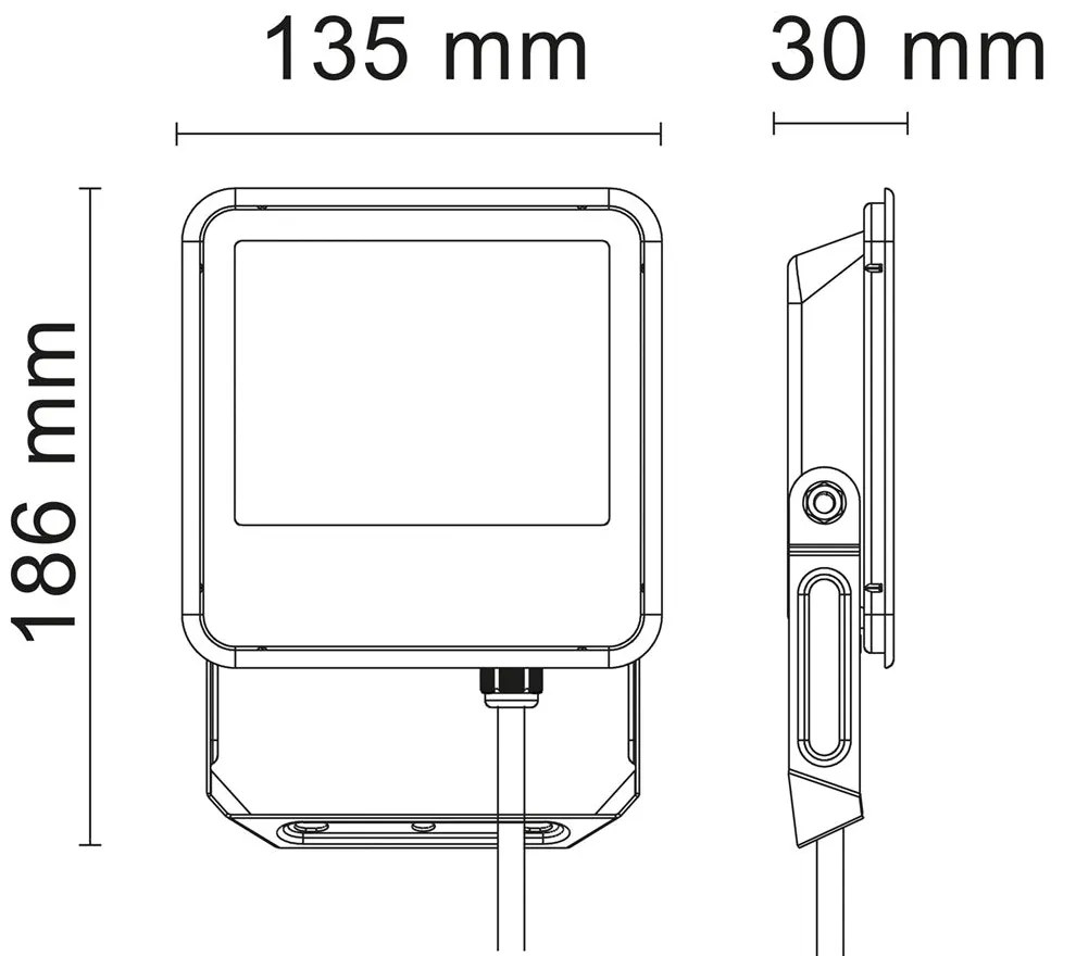 Proiettore LED 30W - 3000K - Bianco