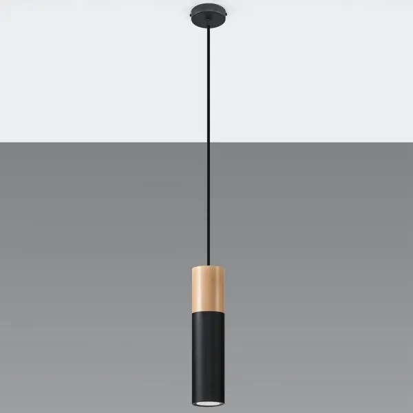 Sollux SL.0632 - Lampadario a sospensione con filo PABLO 1xGU10/40W/230V nero
