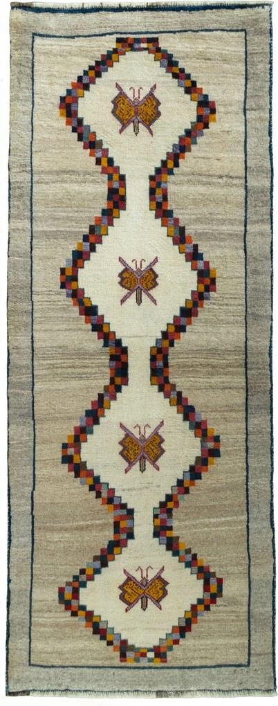 Gabbeh Tappeto persiano 80x210 Beige (Iran) Annodato A Mano