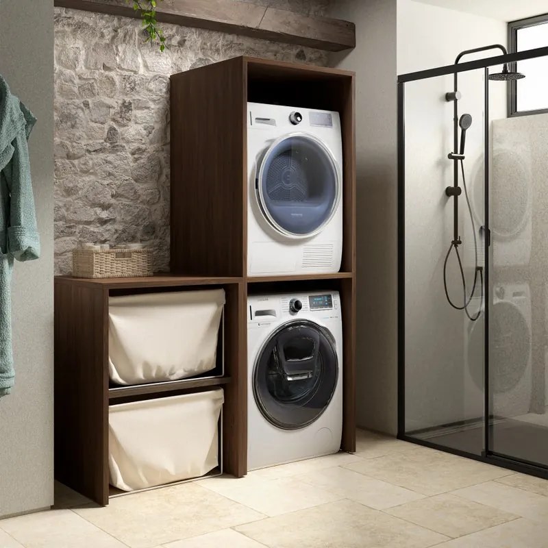 Mobile da bagno sotto lavabo SENSEA Jnka legno noce L 70 x H 92 x P 66 cm, lavabo non incluso