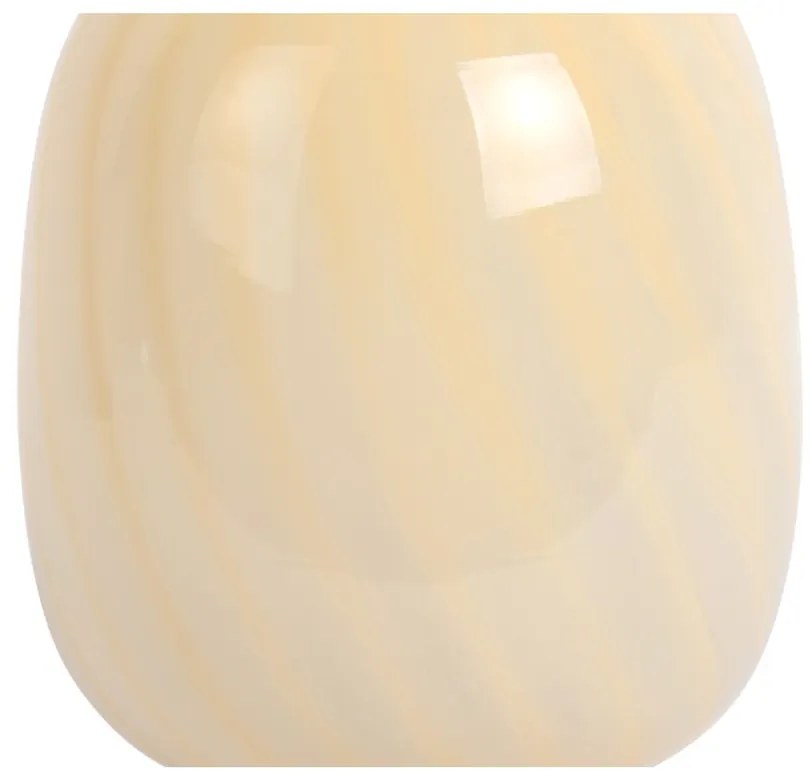 Lampada da tavolo giallo chiaro con paralume in vetro (altezza totale 20 cm) Summer Globe – Leitmotiv