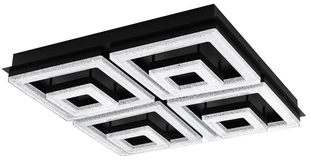 Plafoniera Moderna Fradelo 1 Acciaio Nero Luce Led Integrato 46,5W