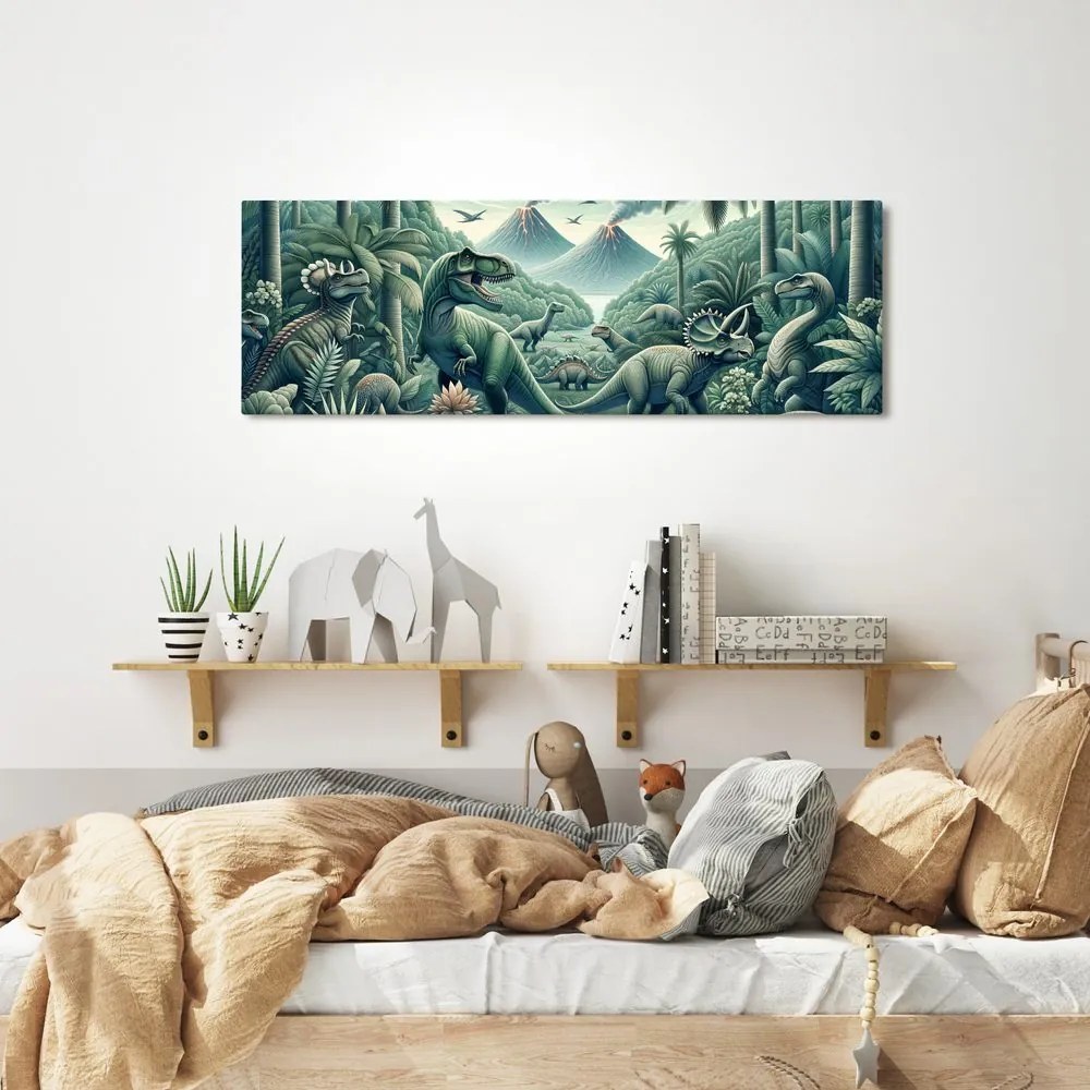 Quadro su tela – Mondo selvaggio dei dinosauri