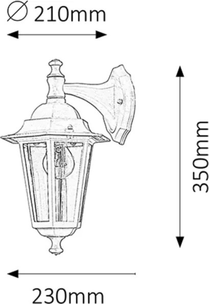 Rabalux 8202 - Applique da esterno VELENCE 1xE27/60W/230V