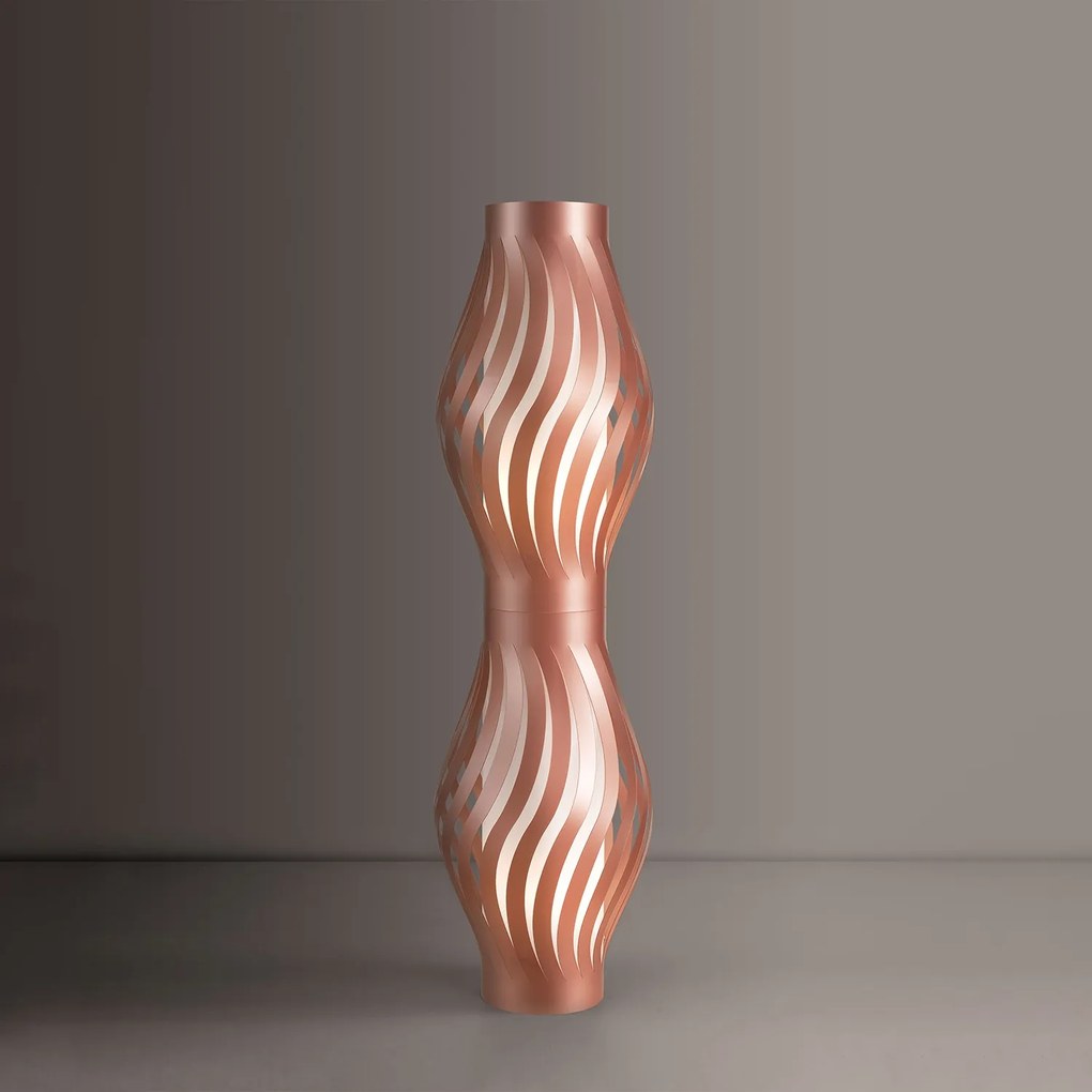 Piantana Moderna Helios Polilux ® Rame 2 Luci E27 H123Cm