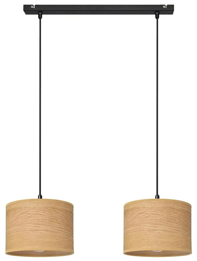 Lampadario a sospensione con filo ALBA 2xE27/15W/230V marrone/nero