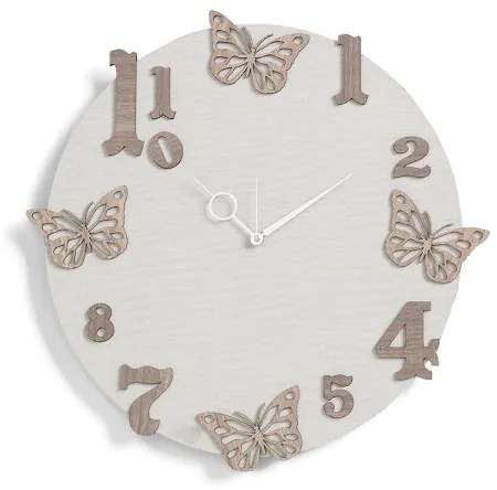 Orologio rotondo da parete in legno laminato D50 TTE - Farfalle