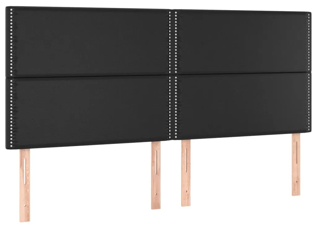 Testiere 4 pz nere 100x5x78/88 cm in similpelle