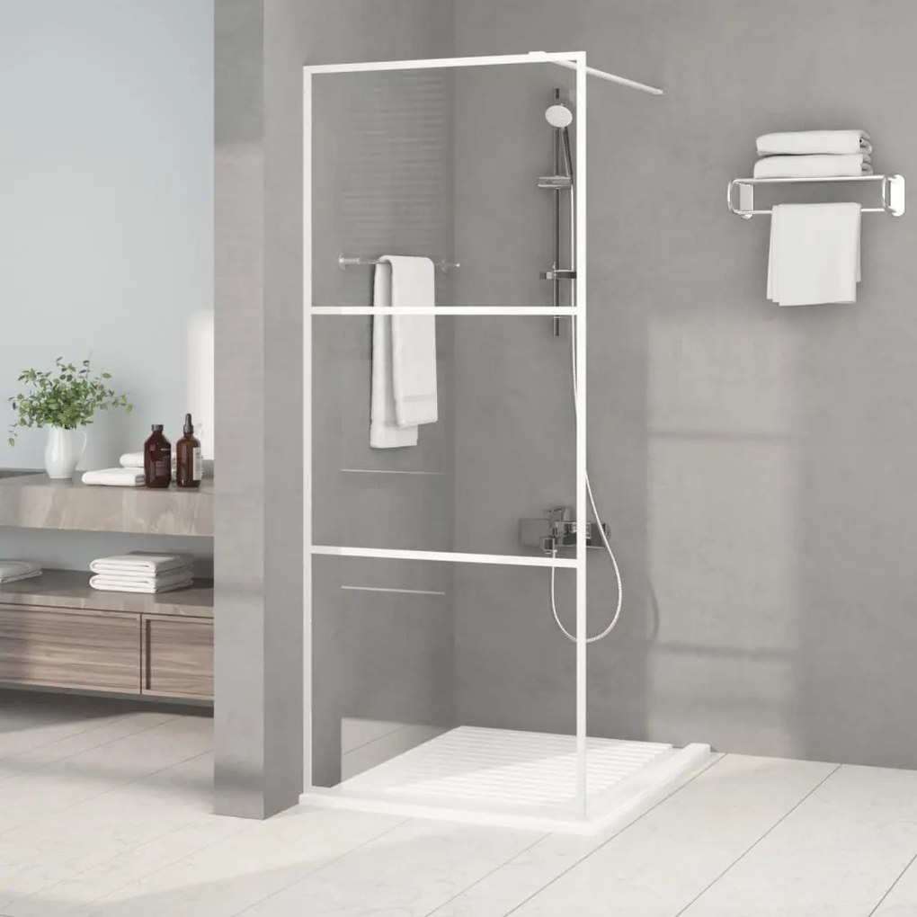 Parete Doccia Walk İn Bianca 80x195 Cm Vetro Trasparente Esg /