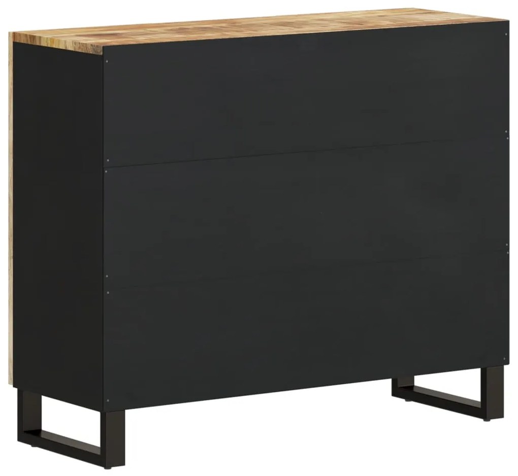 Credenza con 2 ante 90x33x75 cm in legno massello di mango