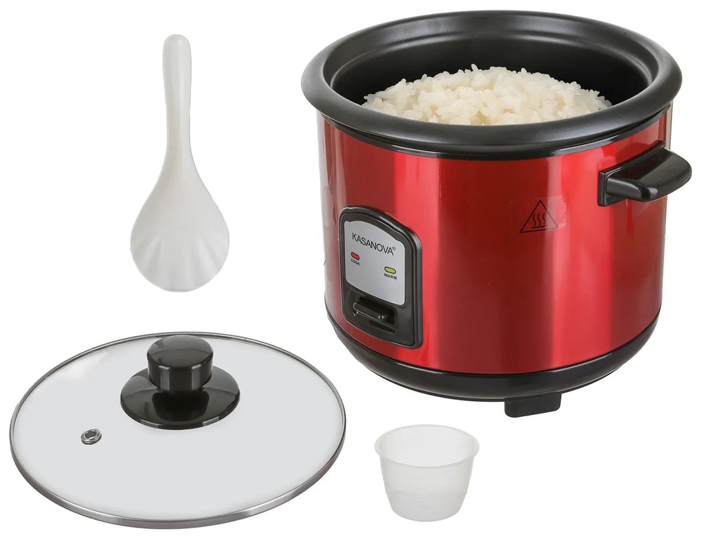 Cuociriso elettrico 500 W 1,5 L rosso