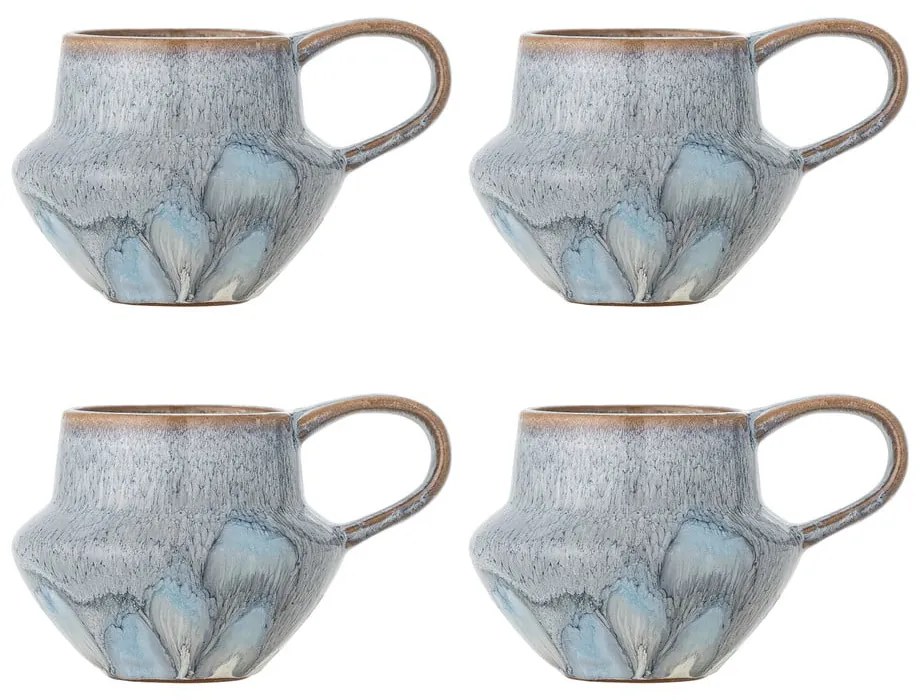 Tazze in set azzurre in gres 4 pz 300 ml Bessie – Bloomingville