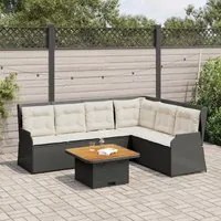 Set Divani da Giardino 5 pz con Cuscini Nero in Polyrattan 3262165