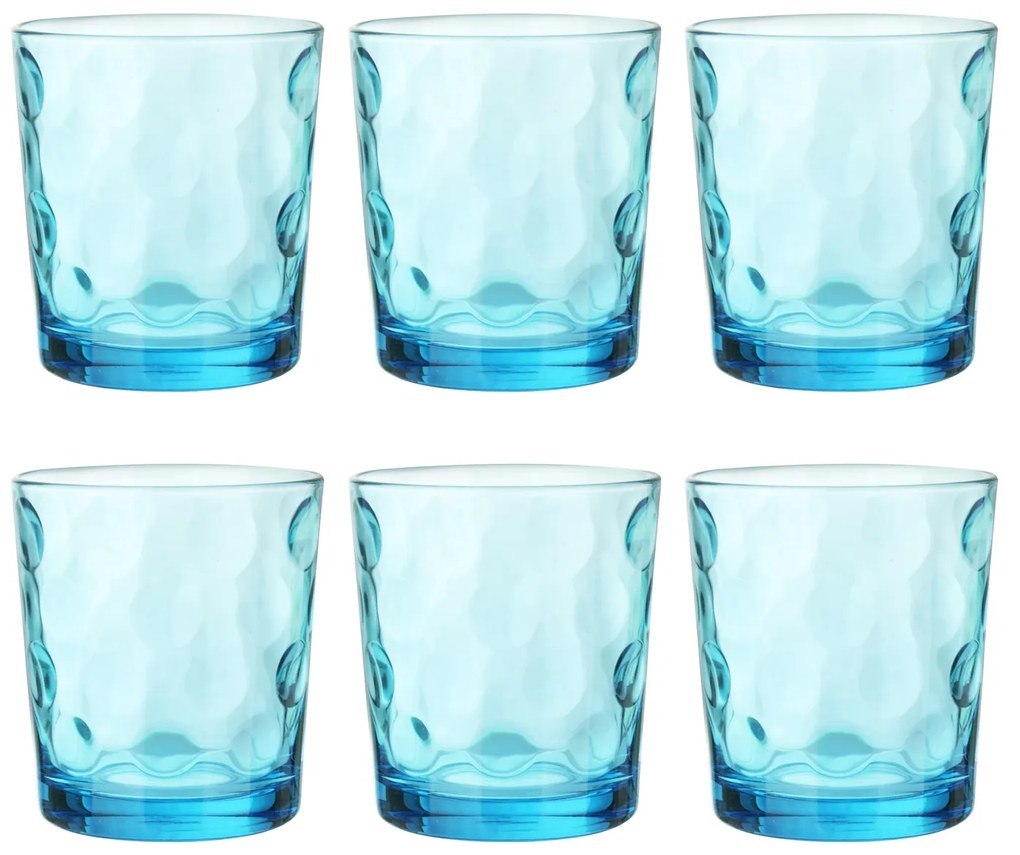 Set 6 bicchieri vetro Tumbler Space Pasabahce azzurri, 25 cl